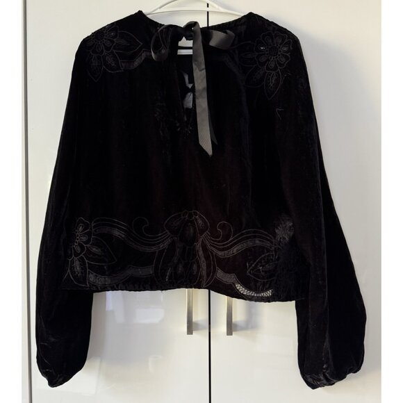 NWT Size L - The Lainie Long-Sleeve Lace Cutwork Blouse: Velvet (NWT US$ 158) - Picture 5 of 14